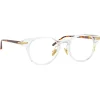 Linda Farrow Sunglasses-- Linear Bay D-Frame Optical Glasses in Clear - LF25C4OPT - Eyewear - Avvenice