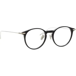 Linda Farrow Sunglasses-- Linear Chevron A Oval Optical Glasses in Black - LF08AC2OPT - Eyewear - Avvenice