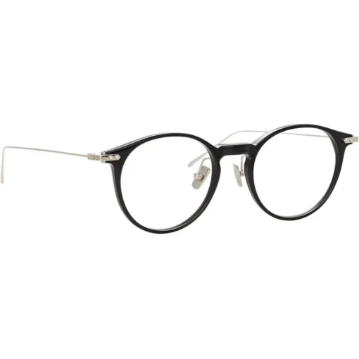 Linda Farrow Sunglasses-- Linear Chevron A Oval Optical Glasses in Black - LF08AC2OPT - Eyewear - Avvenice