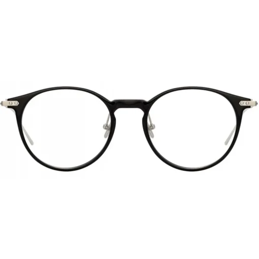 Linda Farrow Sunglasses-- Linear Chevron A Oval Optical Glasses in Black - LF08AC2OPT - Eyewear - Avvenice