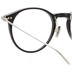 Linda Farrow Sunglasses-- Linear Chevron A Oval Optical Glasses in Black - LF08AC2OPT - Eyewear - Avvenice
