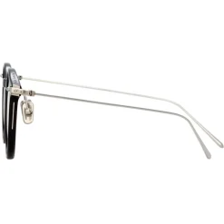 Linda Farrow Sunglasses-- Linear Chevron A Oval Optical Glasses in Black - LF08AC2OPT - Eyewear - Avvenice