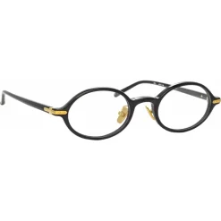 Linda Farrow Sunglasses-- Linear Eaves A Oval Optical Glasses in Black - LF11AC1OPT - Eyewear - Avvenice