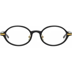 Linda Farrow Sunglasses-- Linear Eaves A Oval Optical Glasses in Black - LF11AC1OPT - Eyewear - Avvenice