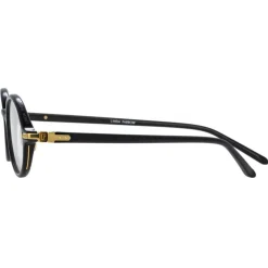 Linda Farrow Sunglasses-- Linear Eaves A Oval Optical Glasses in Black - LF11AC1OPT - Eyewear - Avvenice