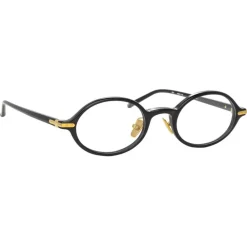 Linda Farrow Sunglasses-- Linear Eaves Oval Optical Glasses in Black - LF11C1OPT - Eyewear - Avvenice