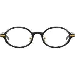 Linda Farrow Sunglasses-- Linear Eaves Oval Optical Glasses in Black - LF11C1OPT - Eyewear - Avvenice