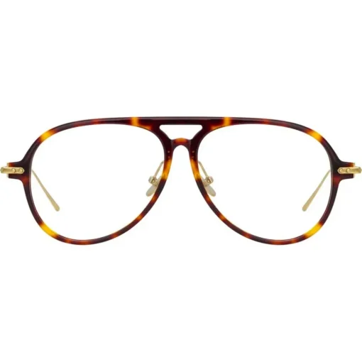 Linda Farrow Sunglasses-- Linear Gilles A Aviator Optical Glasses in Tortoiseshell - LF24AC2OPT - Eyewear - Avvenice
