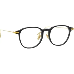 Linda Farrow Sunglasses-- Linear Meier A D-Frame Optical Glasses in Black - LF16AC1OPT - Eyewear - Avvenice