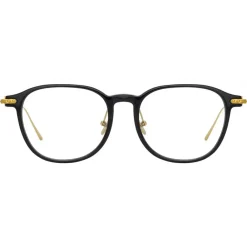 Linda Farrow Sunglasses-- Linear Meier A D-Frame Optical Glasses in Black - LF16AC1OPT - Eyewear - Avvenice
