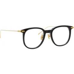 Linda Farrow Sunglasses-- Linear Stern Square Optical Glasses in Black - LF04C1OPT - Eyewear - Avvenice