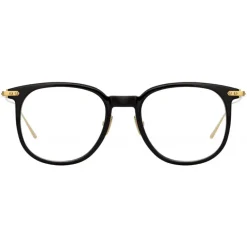 Linda Farrow Sunglasses-- Linear Stern Square Optical Glasses in Black - LF04C1OPT - Eyewear - Avvenice