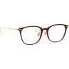 Linda Farrow Sunglasses-- Linear Wright A Rectangular Optical Glasses in Burgundy - LF07AC4OPT - Eyewear - Avvenice