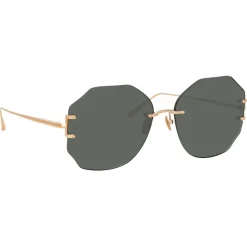 Linda Farrow Sunglasses-- Lisette Oversized Sunglasses in Rose Gold - LFL1314C1SUN - Eyewear - Avvenice