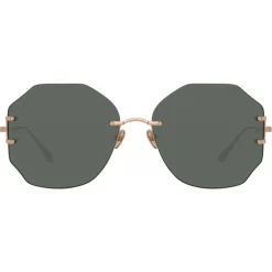 Linda Farrow Sunglasses-- Lisette Oversized Sunglasses in Rose Gold - LFL1314C1SUN - Eyewear - Avvenice