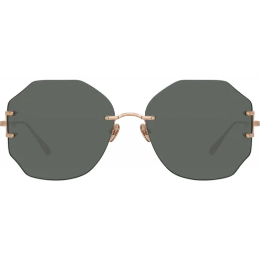 Linda Farrow Sunglasses-- Lisette Oversized Sunglasses in Rose Gold - LFL1314C1SUN - Eyewear - Avvenice