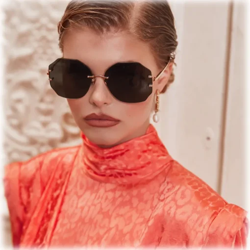 Linda Farrow Sunglasses-- Lisette Oversized Sunglasses in Rose Gold - LFL1314C1SUN - Eyewear - Avvenice