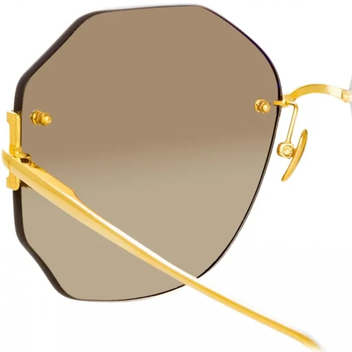 Linda Farrow Sunglasses-- Lisette Oversized Sunglasses in Yellow Gold - LFL1314C2SUN - Eyewear - Avvenice
