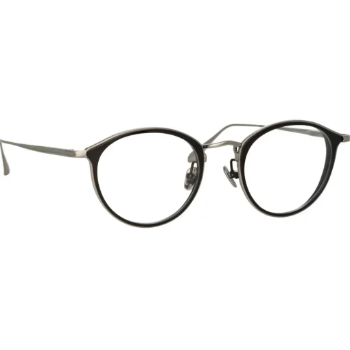 Linda Farrow Sunglasses-- Luis Oval Optical Glasses in White Gold Black - LFL1224C3OPT - Eyewear - Avvenice