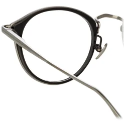 Linda Farrow Sunglasses-- Luis Oval Optical Glasses in White Gold Black - LFL1224C3OPT - Eyewear - Avvenice