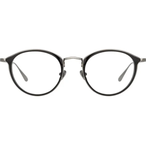 Linda Farrow Sunglasses-- Luis Oval Optical Glasses in White Gold Black - LFL1224C3OPT - Eyewear - Avvenice