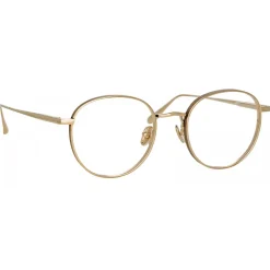 Linda Farrow Sunglasses-- Luna Oval Optical Glasses in Light Gold - LFL1229C3OPT - Eyewear - Avvenice
