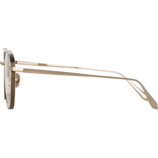 Linda Farrow Sunglasses-- Luna Oval Optical Glasses in Light Gold - LFL1229C3OPT - Eyewear - Avvenice
