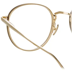 Linda Farrow Sunglasses-- Luna Oval Optical Glasses in Light Gold - LFL1229C3OPT - Eyewear - Avvenice