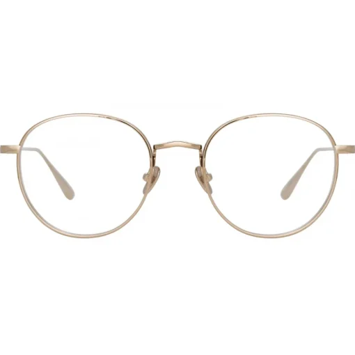 Linda Farrow Sunglasses-- Luna Oval Optical Glasses in Light Gold - LFL1229C3OPT - Eyewear - Avvenice