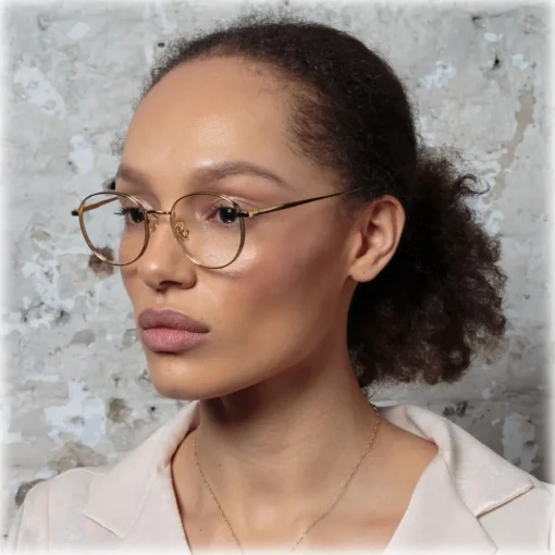 Linda Farrow Sunglasses-- Luna Oval Optical Glasses in Light Gold - LFL1229C3OPT - Eyewear - Avvenice