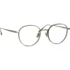 Linda Farrow Sunglasses-- Luna Oval Optical Glasses in White Gold - LFL1229C2OPT - Eyewear - Avvenice