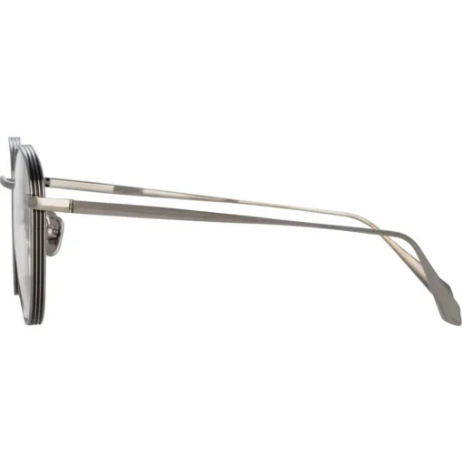Linda Farrow Sunglasses-- Luna Oval Optical Glasses in White Gold - LFL1229C2OPT - Eyewear - Avvenice