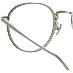 Linda Farrow Sunglasses-- Luna Oval Optical Glasses in White Gold - LFL1229C2OPT - Eyewear - Avvenice