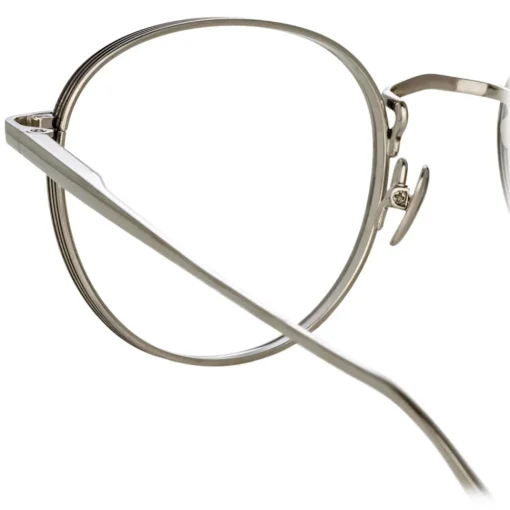 Linda Farrow Sunglasses-- Luna Oval Optical Glasses in White Gold - LFL1229C2OPT - Eyewear - Avvenice