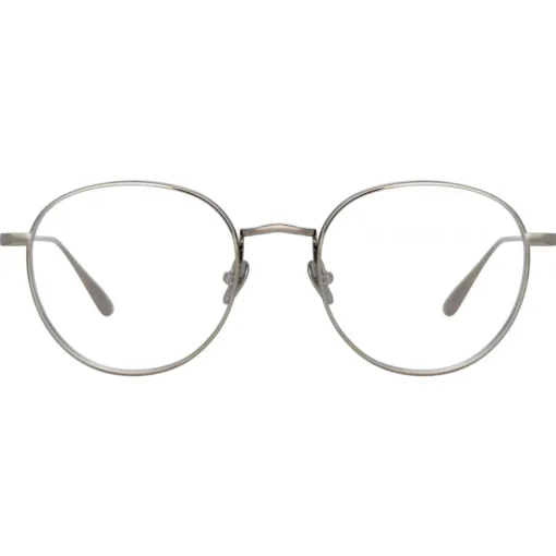 Linda Farrow Sunglasses-- Luna Oval Optical Glasses in White Gold - LFL1229C2OPT - Eyewear - Avvenice