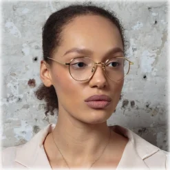 Linda Farrow Sunglasses-- Luna Oval Optical Glasses in White Gold - LFL1229C2OPT - Eyewear - Avvenice