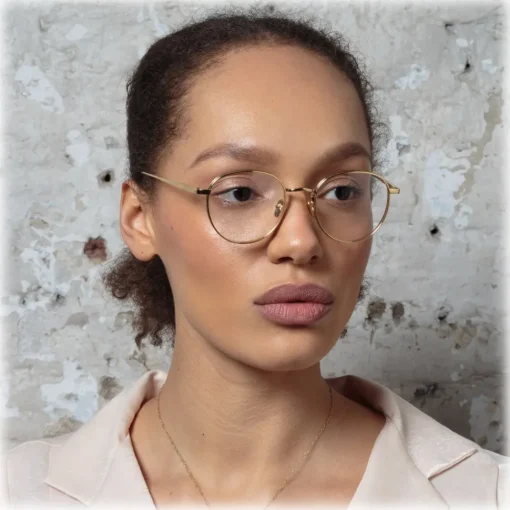Linda Farrow Sunglasses-- Luna Oval Optical Glasses in White Gold - LFL1229C2OPT - Eyewear - Avvenice