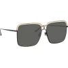 Linda Farrow Sunglasses-- Marcia Square Sunglasses in Nickel - LFL1310C3SUN - Eyewear - Avvenice