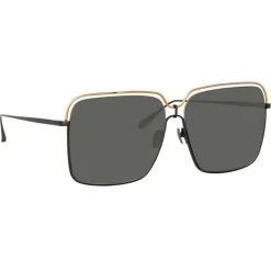 Linda Farrow Sunglasses-- Marcia Square Sunglasses in Nickel - LFL1310C3SUN - Eyewear - Avvenice
