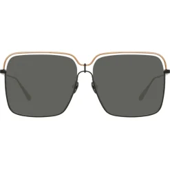 Linda Farrow Sunglasses-- Marcia Square Sunglasses in Nickel - LFL1310C3SUN - Eyewear - Avvenice