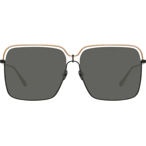 Linda Farrow Sunglasses-- Marcia Square Sunglasses in Nickel - LFL1310C3SUN - Eyewear - Avvenice
