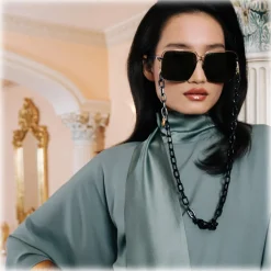 Linda Farrow Sunglasses-- Marcia Square Sunglasses in Nickel - LFL1310C3SUN - Eyewear - Avvenice