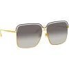 Linda Farrow Sunglasses-- Marcia Square Sunglasses in Yellow Gold - LFL1310C2SUN - Eyewear - Avvenice