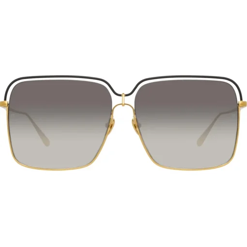 Linda Farrow Sunglasses-- Marcia Square Sunglasses in Yellow Gold - LFL1310C2SUN - Eyewear - Avvenice