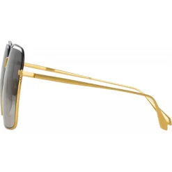 Linda Farrow Sunglasses-- Marcia Square Sunglasses in Yellow Gold - LFL1310C2SUN - Eyewear - Avvenice
