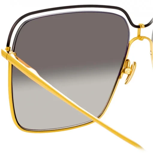 Linda Farrow Sunglasses-- Marcia Square Sunglasses in Yellow Gold - LFL1310C2SUN - Eyewear - Avvenice