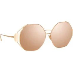 Linda Farrow Sunglasses-- Marie Oversized Sunglasses in Rose Gold - LFL1089C4SUN - Eyewear - Avvenice