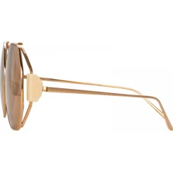 Linda Farrow Sunglasses-- Marie Oversized Sunglasses in Rose Gold - LFL1089C4SUN - Eyewear - Avvenice