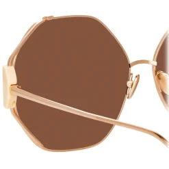 Linda Farrow Sunglasses-- Marie Oversized Sunglasses in Rose Gold - LFL1089C4SUN - Eyewear - Avvenice
