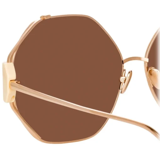 Linda Farrow Sunglasses-- Marie Oversized Sunglasses in Rose Gold - LFL1089C4SUN - Eyewear - Avvenice